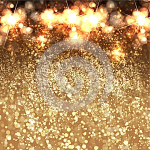 Festive Christmas and New Year gliter background