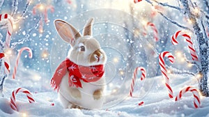 Festive Christmas rabbits