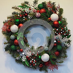 Festive Christmas Wreath With Decorations