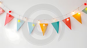 Festive color paper pennants banner - Celebration party design