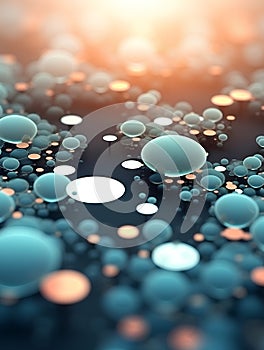 Festive colorful background with bubbles. AI