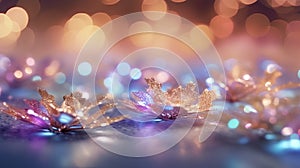 Festive colorful background with sparkles and bokeh. Christmas background. AI