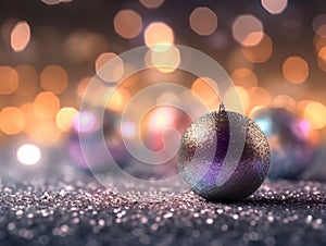 Festive colorful background with sparkles and bokeh. Christmas background. AI