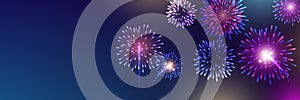 Festive colour firework background. Vector illustration.