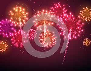 Festive colour firework background