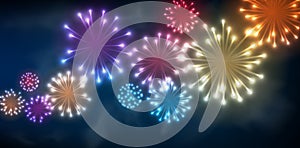 Festive colour firework background