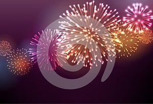 Festive colour firework background