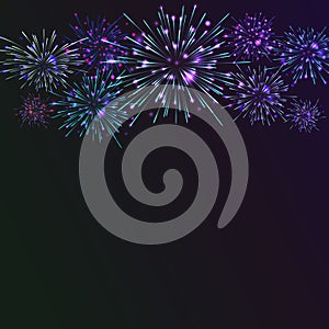 Festive colour firework background.