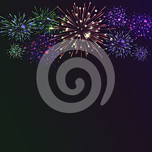 Festive colour firework background.