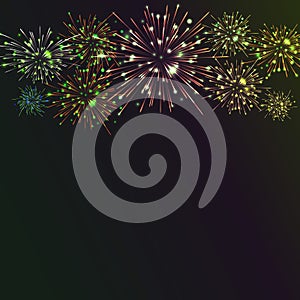 Festive colour firework background.