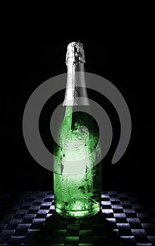 Festive Commercial Celebrations - Green Bottle & Glass