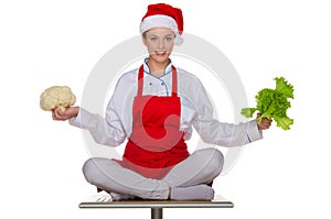 Festive cook with vegetables