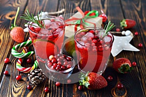 Festive cranberry cocktail