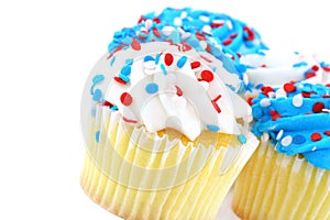 Festive cupcakes in red, white and blue