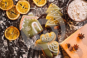 Festive decorated bakery christmas gingerbread