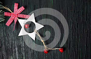 Festive decorations on dark background