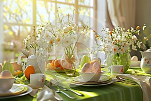 Festive decorations, Easter table. Generative ai