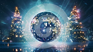 festive disco ball, shines ball, disco elements,