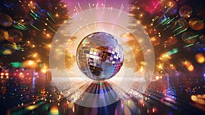 festive disco ball, shines ball, disco elements,