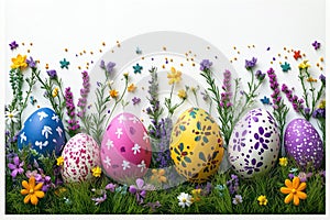 A festive Easter layout, colorful and creative, design theme.