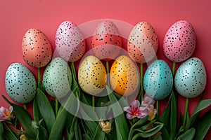 A festive Easter layout, colorful and creative, design theme.