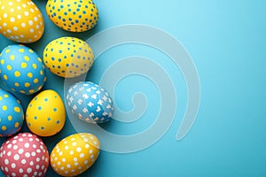 A festive Easter layout, colorful and creative, design theme.