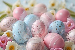 Festive Easter tradition Colorful eggs and pastel colors spread cheer