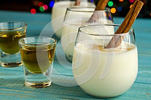 Festive Egg Nog with Cinnamon and Cookies