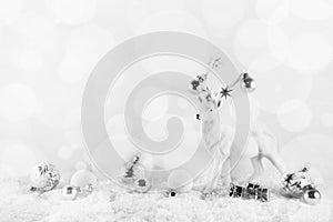 Festive elegant christmas background in white an silver colors w