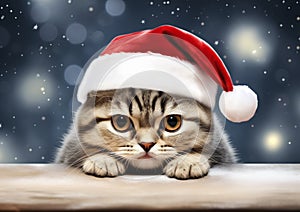 Festive Feline: Adorable Kitten in Santa Hat Mobile Cover with W