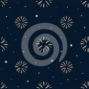 Festive Fireworks Night Sky Seamless Pattern Background