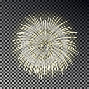 Festive fireworks set. Christmas firecracker light effect isolated on dark background. Firework deco