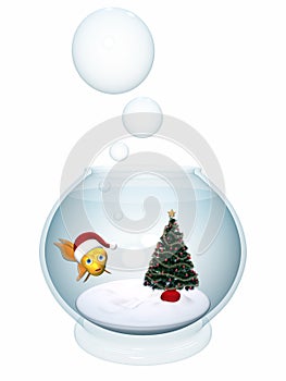 Festive Fish - white background photo