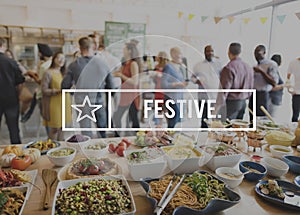 Festive Foodie Eating Delicious Party Celebration Concept