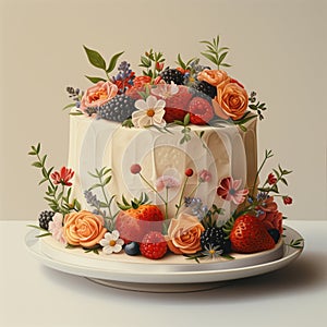 festive fruit and berry cake