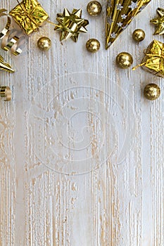 Festive gold decor background for Christmas, Holiday, New Year