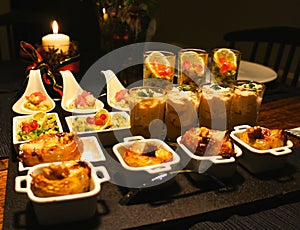 Festive gourmet appetizer tray