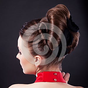 Festive hairstyle and beauty coiffure