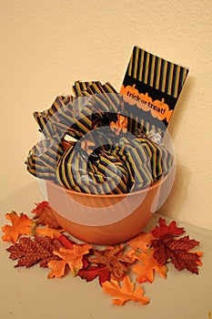 Halloween Treat Bags in a Bowl photo