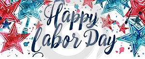 Festive Happy Labor Day Greeting Illustration