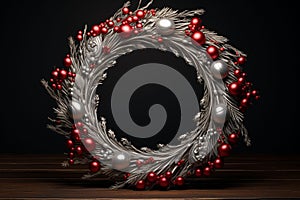 Festive holiday wreath made of pine branches