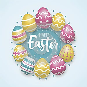 Happy easter pastel colors Eggs