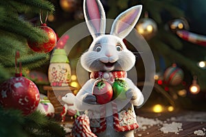Festive Joyful Bunny