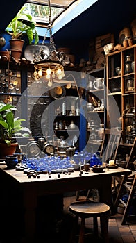 A festive and joyous Hanukkah scene, with a menorah lit up and surrounded by dreidels, gelt