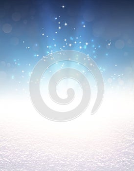 Festive light explosion on snow