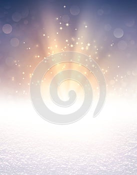 Festive light explosion on snow