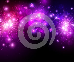 Festive lilac firework background