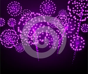 Festive lilac firework background