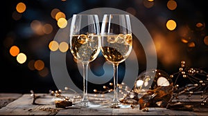 Festive luxury celebration birthday new year\'s eve Toast with sparkling wine