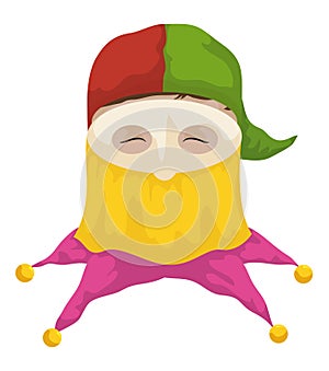 Festive Monocuco head, character of Barranquilla`s Carnival in cartoon style, Vector illustration photo